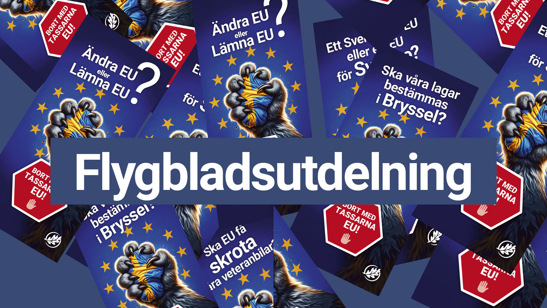 Flygbladsutdelning.